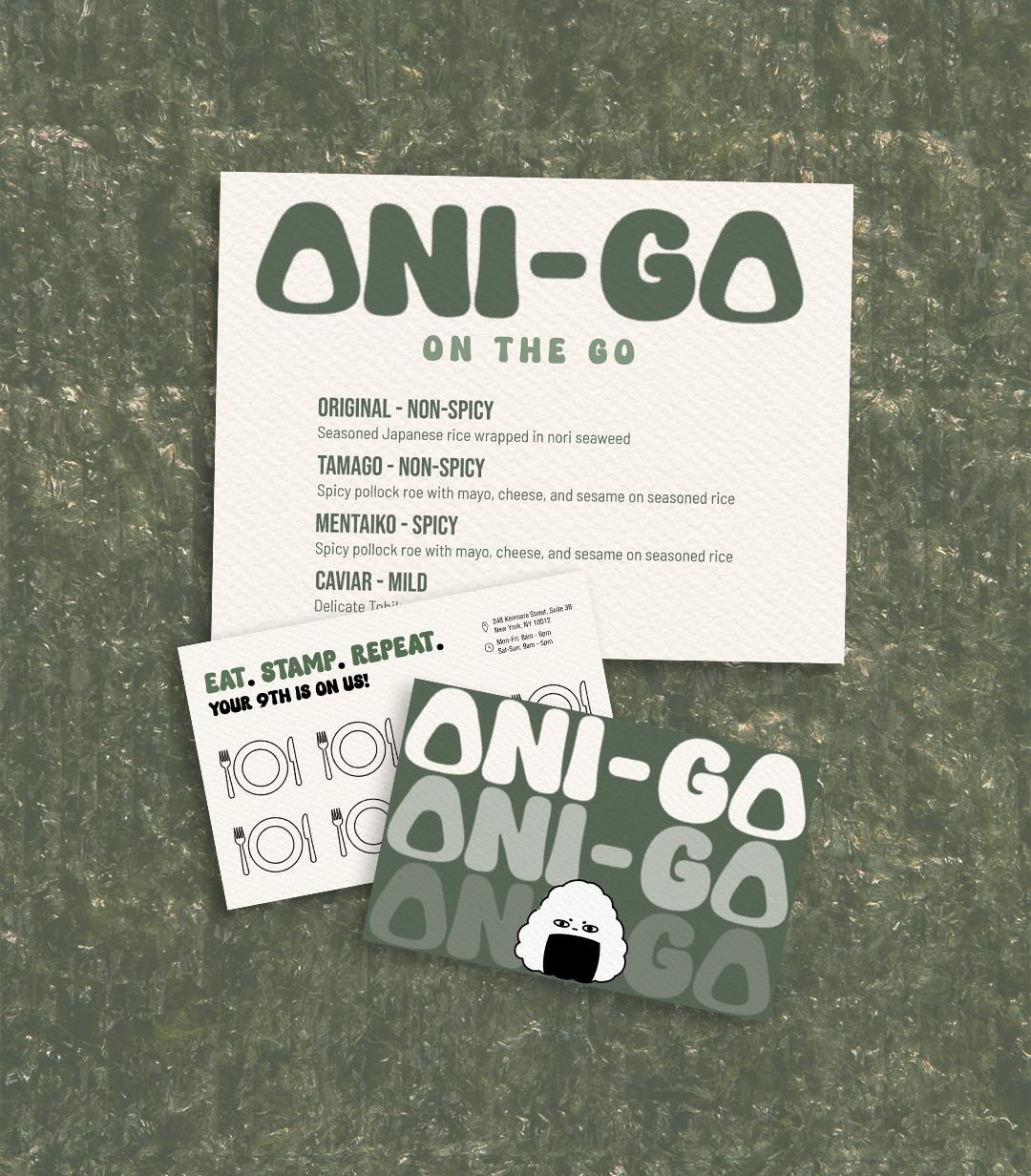Oni-Go Menu & Punch Card